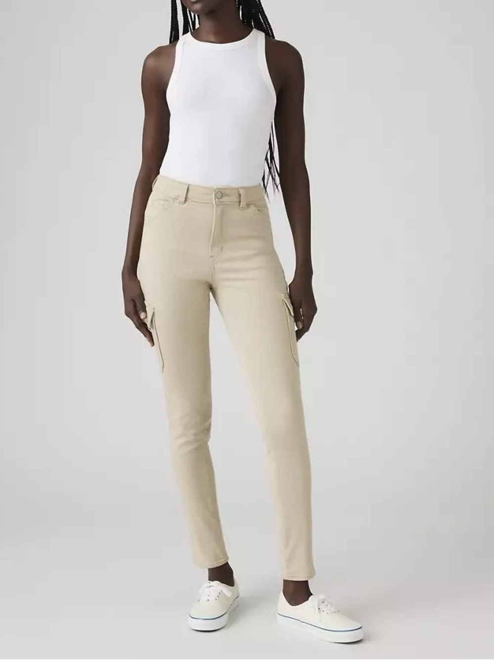 LEVI’S BEIGE  721 HIGH RISE SKINNY CARGO WOMEN'S JEANS SIZE 29